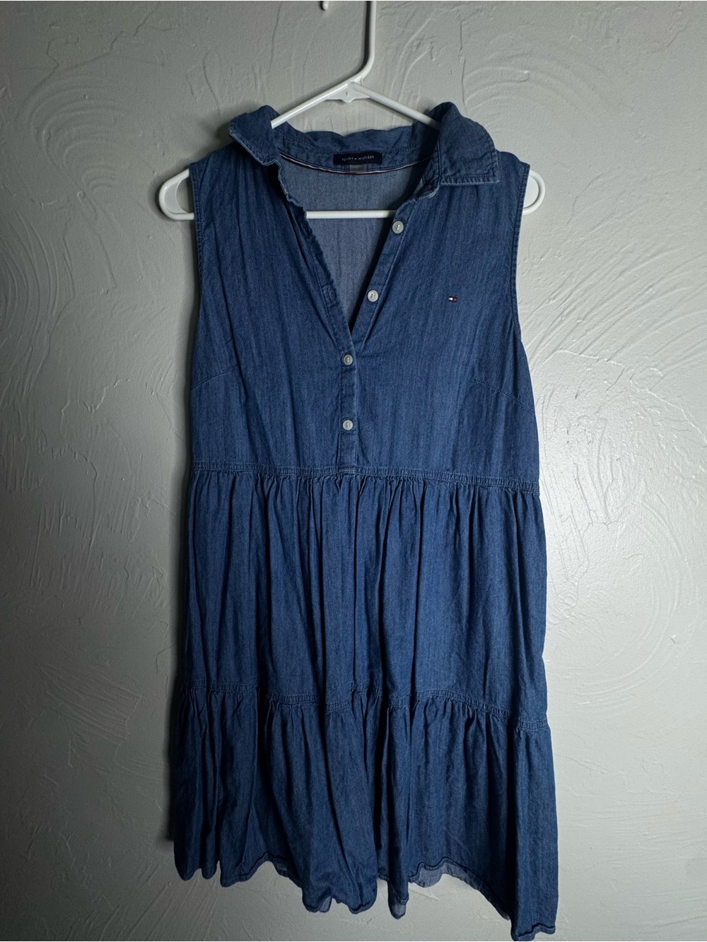 Tommy Hilfiger Sleeveless Tiered Demin Dress